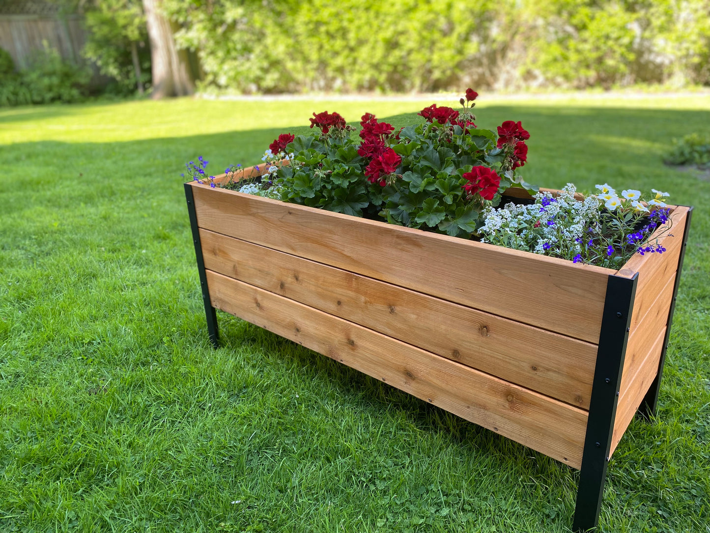 4 ft L × 1.5 ft W × 2 ft H Elevated Cedar Planter Box